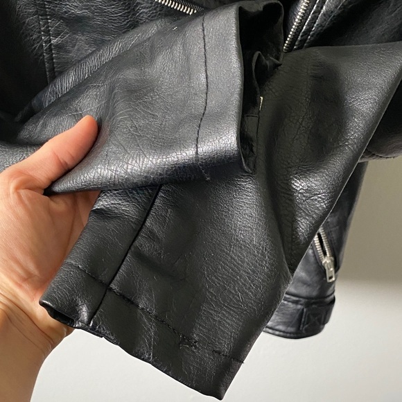 Forever 21 Black Faux Leather Jacket S - Picture 5 of 11